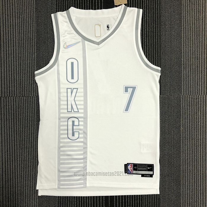 Camiseta Oklahoma City Thunder Carmelo Anthony #7 Ciudad 2021-22 Blanco